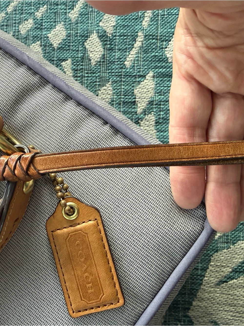 Coach Vintage 12197 Carly Blue Denim Signature “C” with Braided Leather Strap - Picture 15 of 16